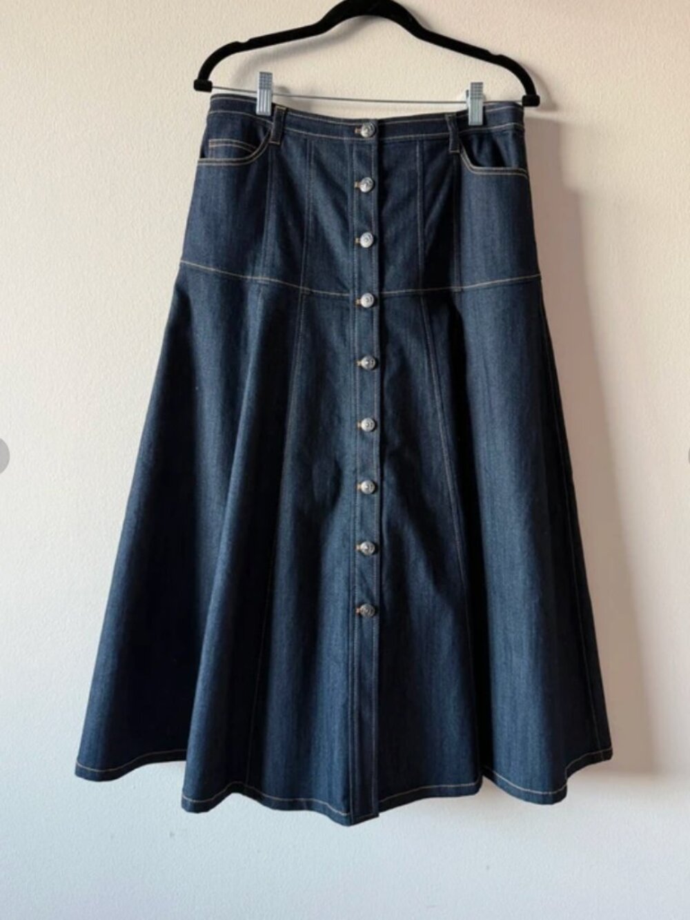 Cinq à Sept's Veena Denim Midi-Skirt - Size 10